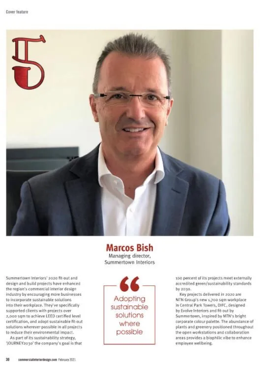 Summertown's Marcos Bish featured in Commercial Interior Design Publication