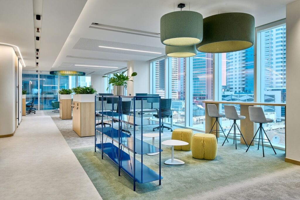 LEED Gold certified office fit-out for an International Pharmaceutical Company in Dubai Media City, delivered by Summertown Interiors
