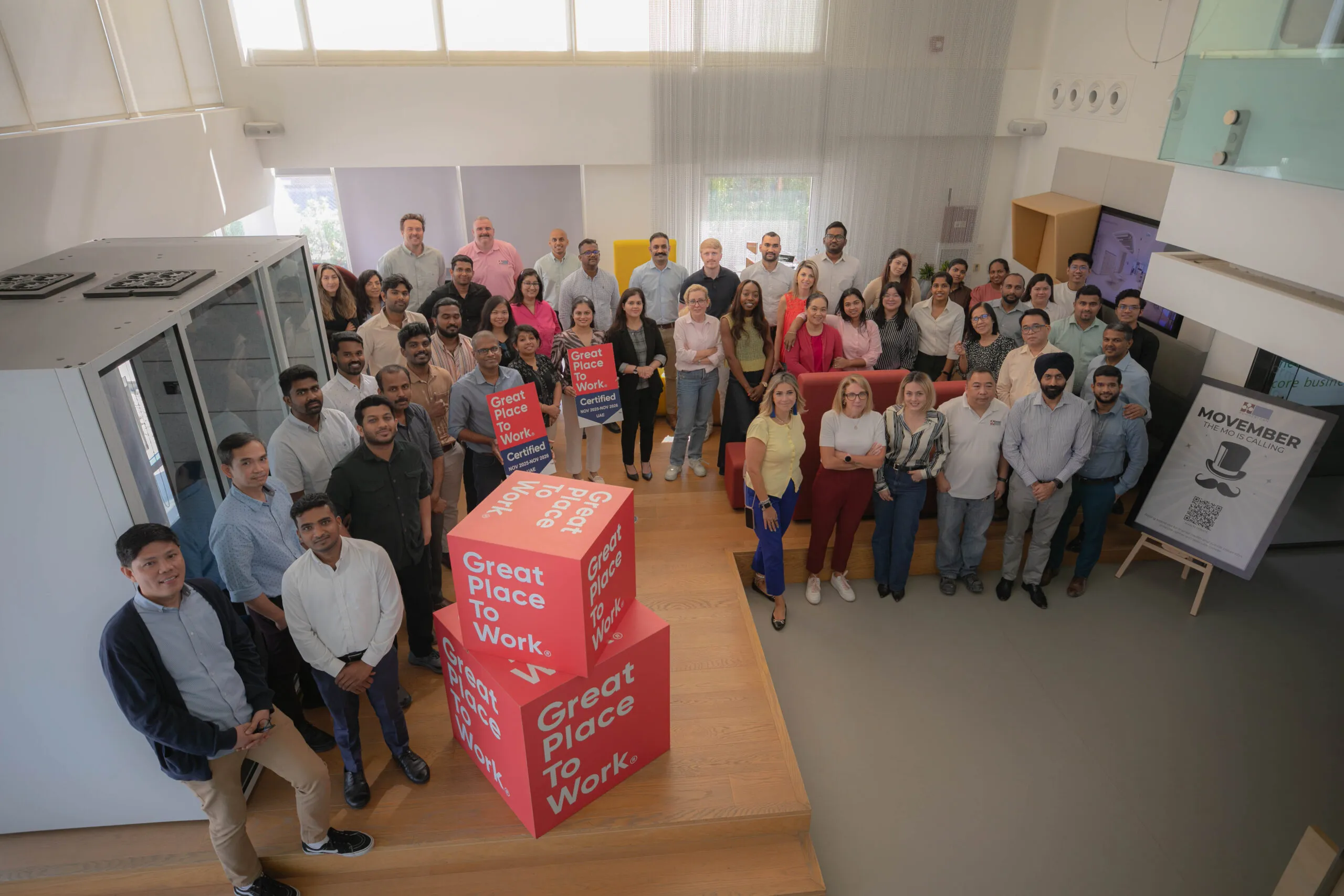 Picture of Summertown Interiors Team, recognised as a Great Place to work for the 3rd year.