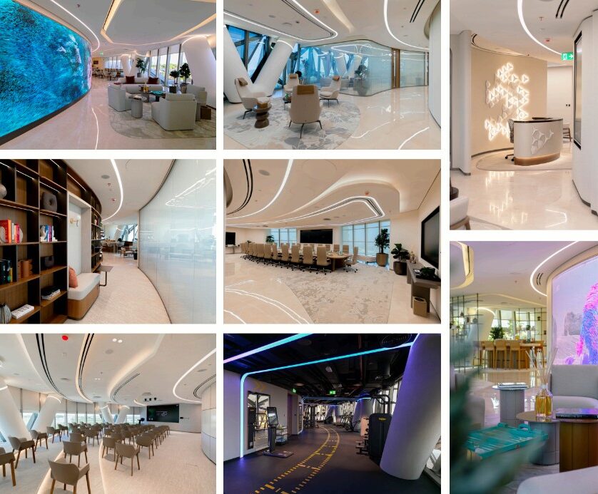 Interiors of the ADIC office fit-out at Al Bahr Tower, Abu Dhabi